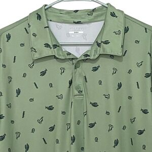 BCG Golf Cactus Print Mens Polo Shirt XL Sporty Preppy Performance Athleisure